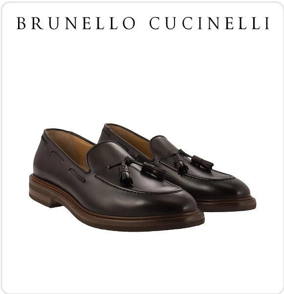 Leather tassle loafers